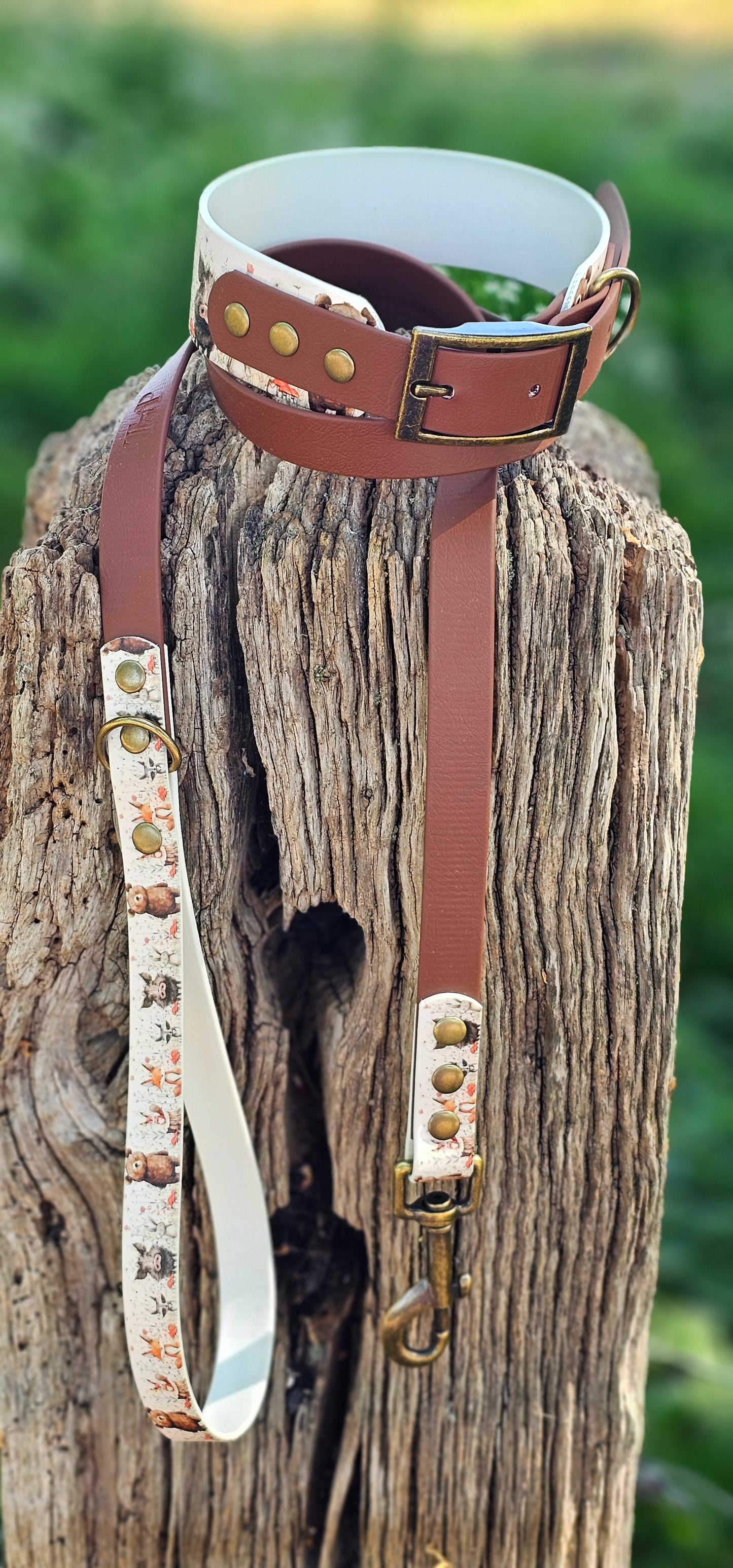 Hello Woodland - Printed Waterproof BioThane© Dog Lead