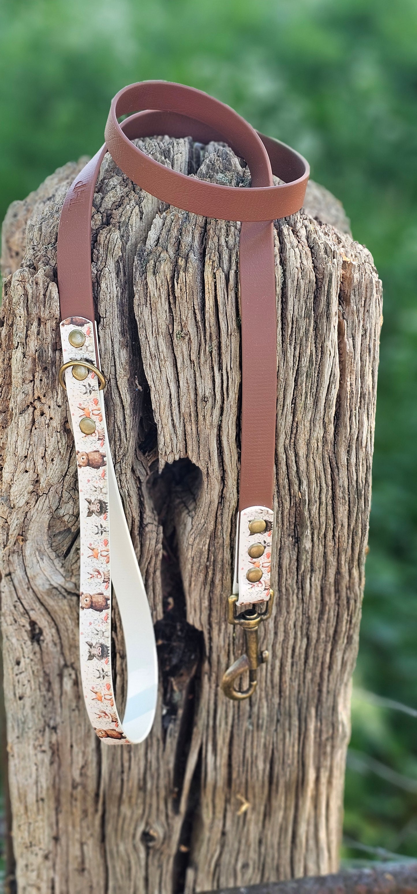 Hello Woodland - Printed Waterproof BioThane© Dog Lead