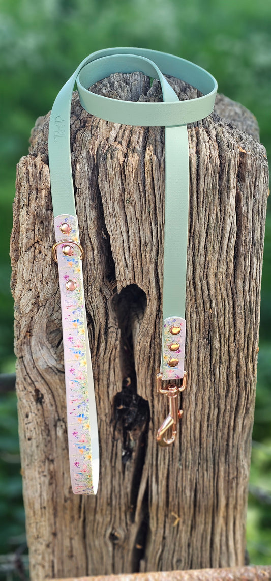 Wildflower Meadow - Printed Waterproof BioThane© Dog Lead