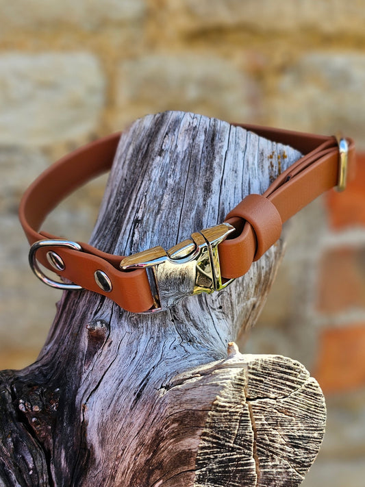 Tan - Everlast Waterproof BioThane© Quick-Release Buckle Dog Collar