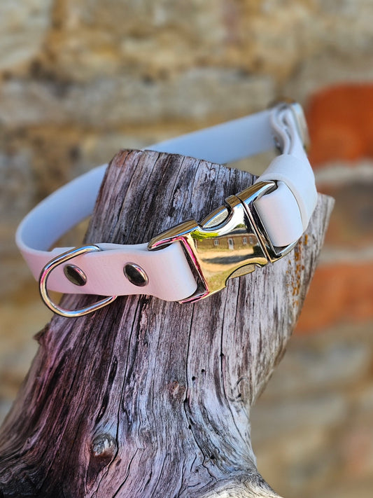 White - Everlast Waterproof BioThane© Quick-Release Buckle Dog Collar