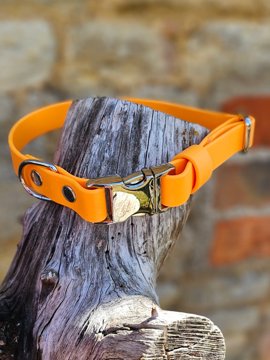 Orange - Everlast Waterproof BioThane© Quick-Release Buckle Dog Collar
