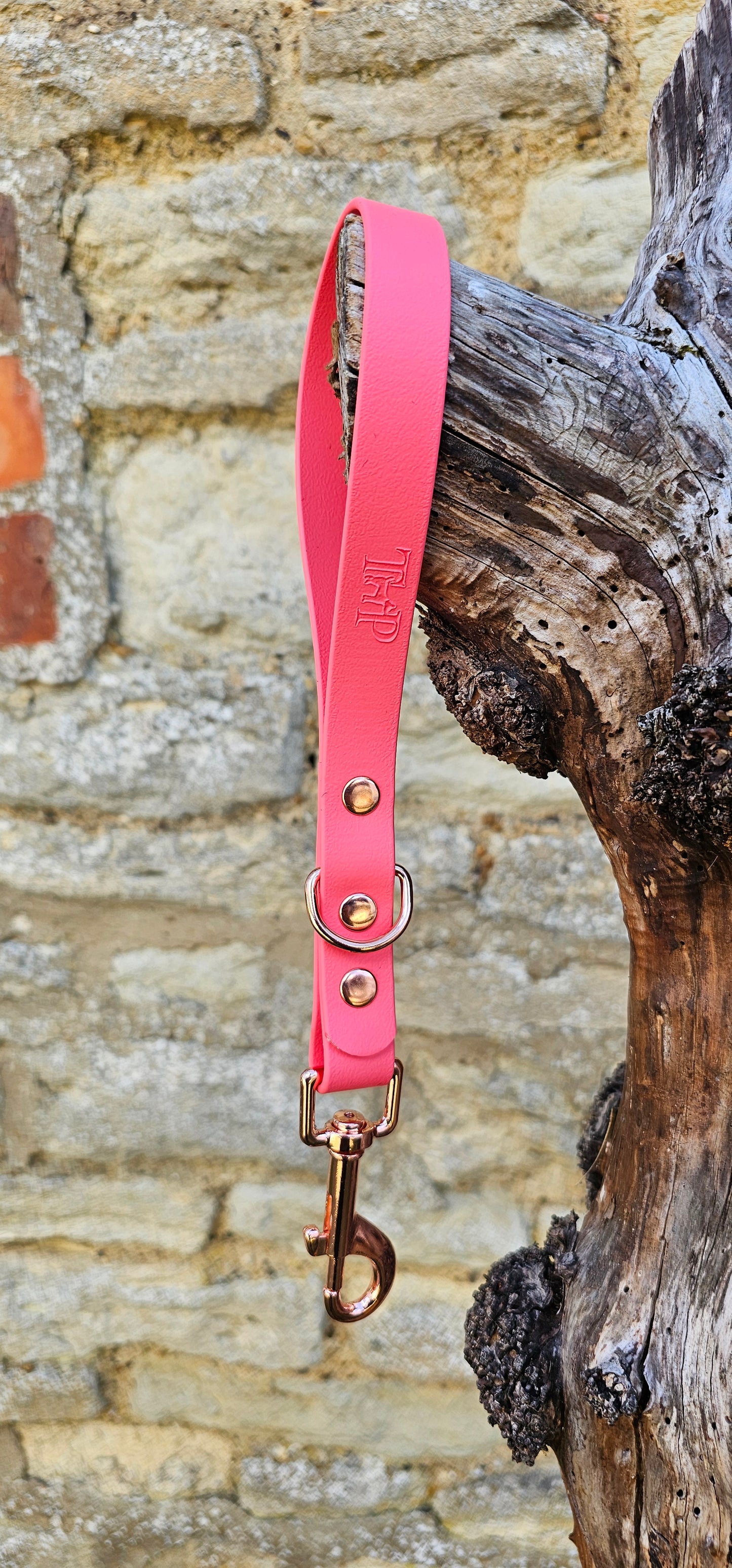 Coral - Waterproof BioThane® Short Dog Control Lead / Dog Traffic Handle