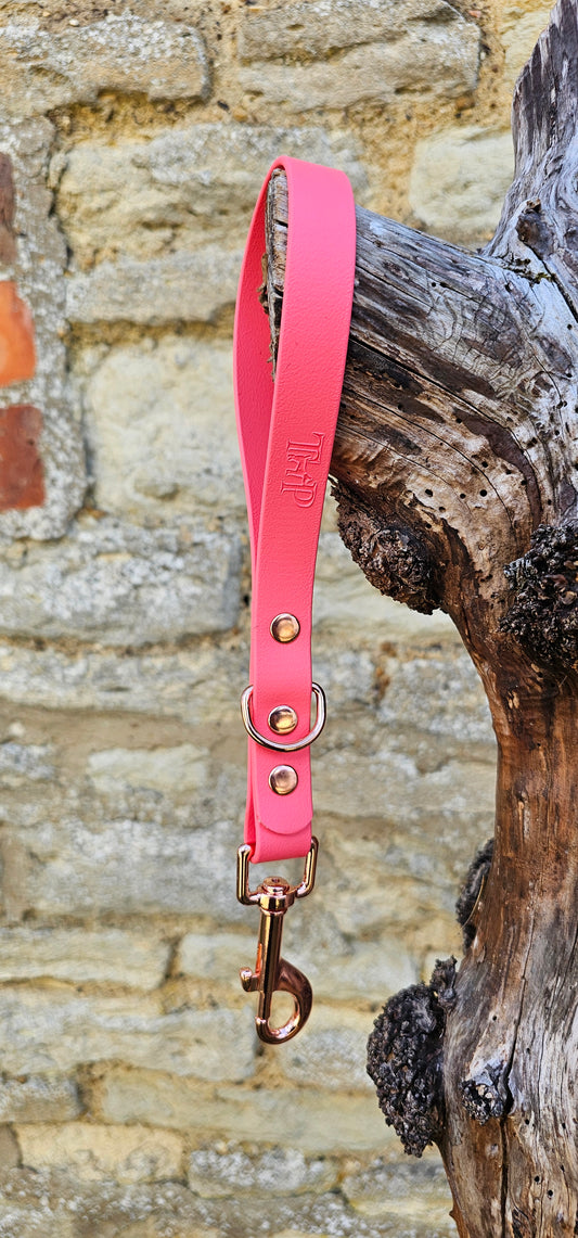 Coral - Waterproof BioThane® Short Dog Control Lead / Dog Traffic Handle