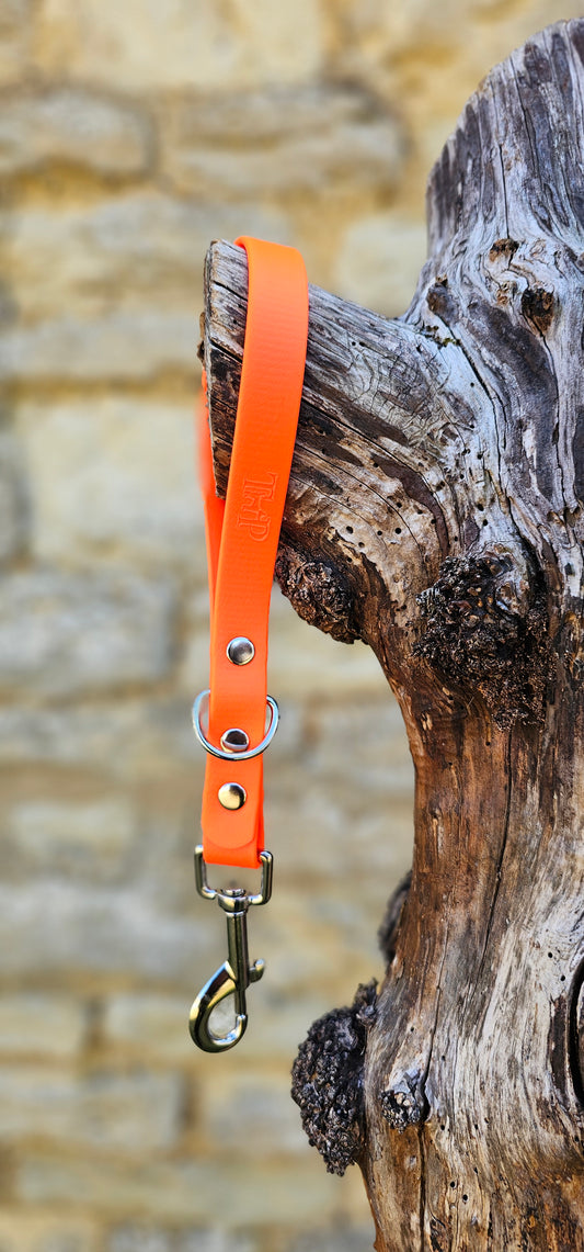 Neon Orange - Waterproof BioThane® Dog Traffic Leash / Dog Traffic Handle