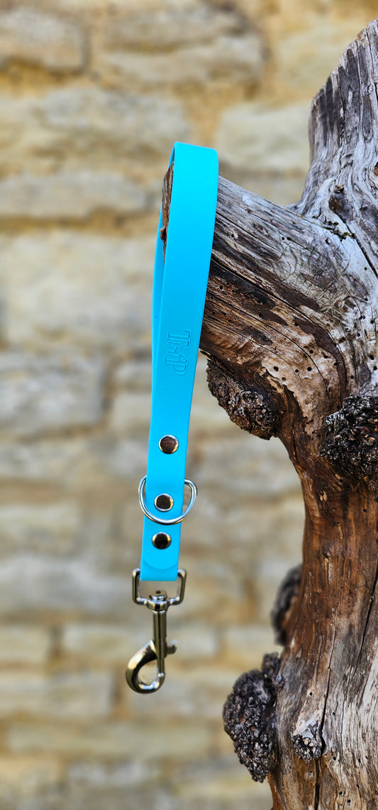 Neon Blue - Waterproof BioThane® Dog Traffic Leash / Dog Traffic Handle
