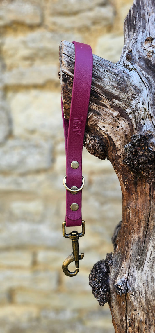 Burgundy - Waterproof BioThane® Dog Traffic Leash / Dog Traffic Handle