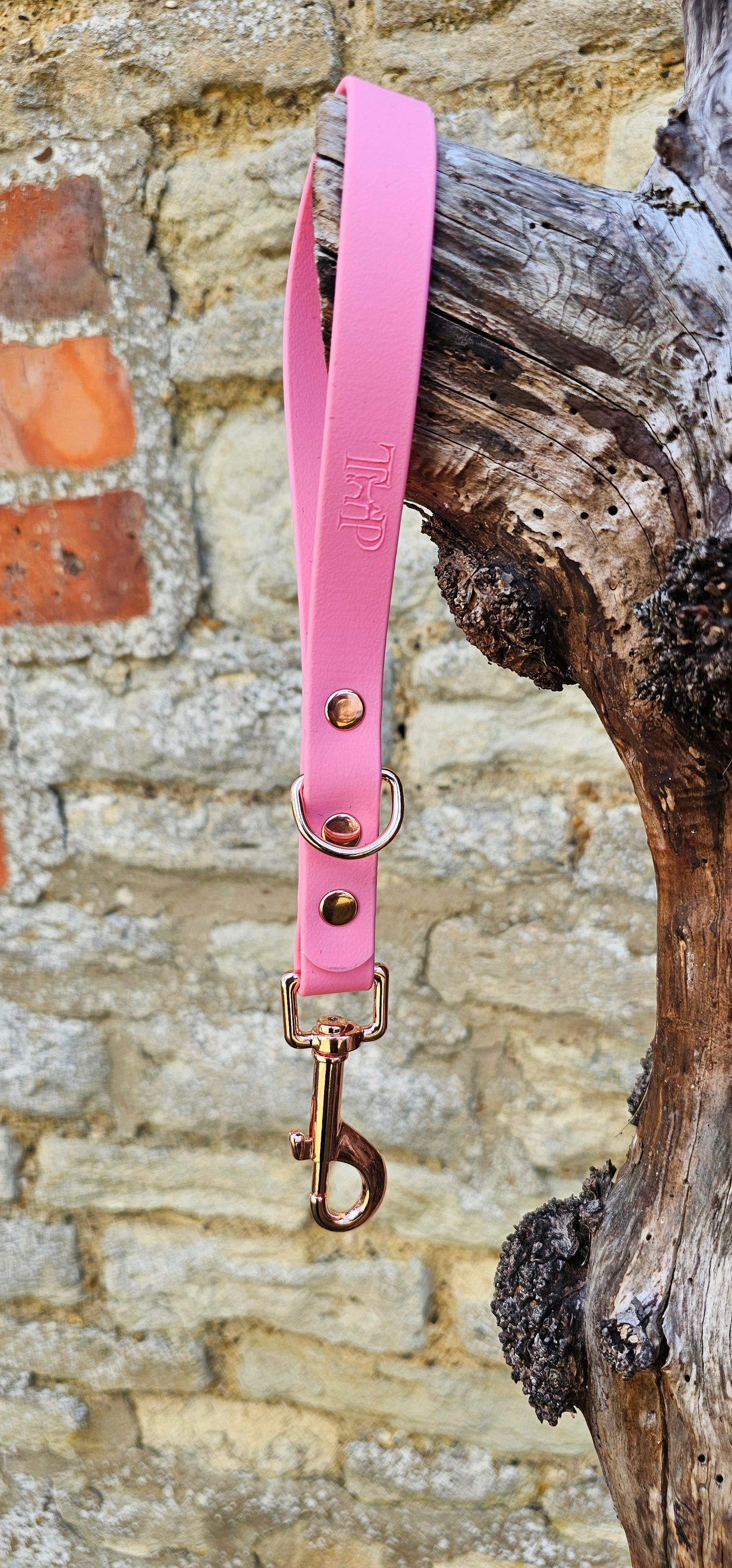 Baby Pink - Waterproof BioThane® Dog Traffic Leash / Dog Traffic Handle