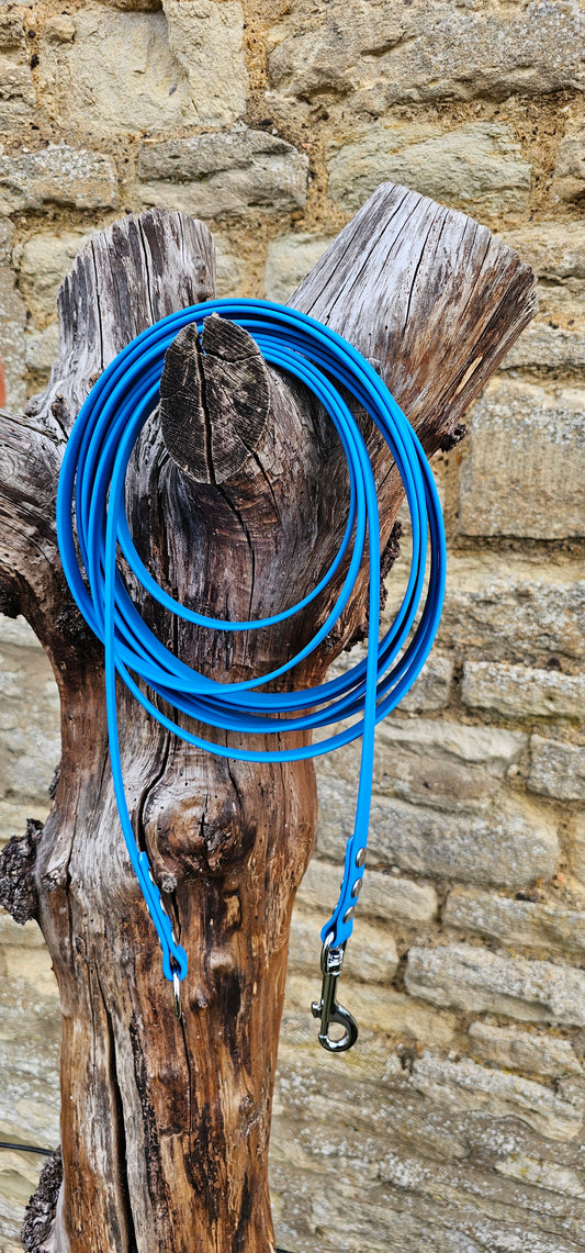 Sky Blue - Classic Waterproof Webbing Dog Long Line Lead
