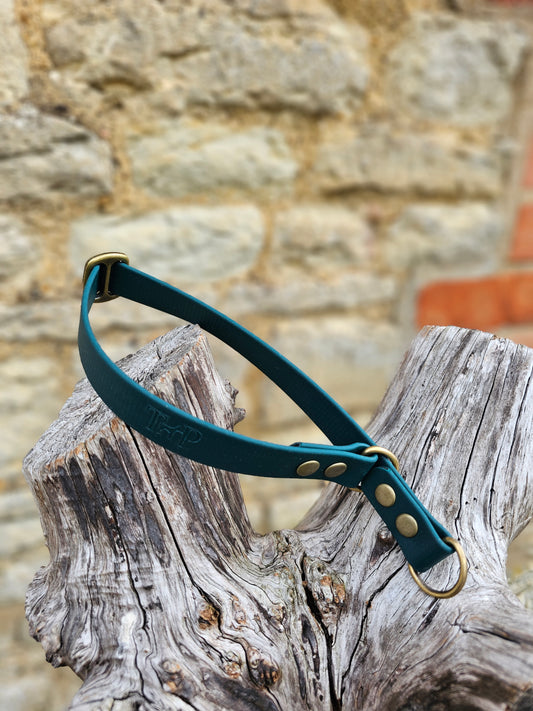 Dark Green Waterproof BioThane® safe-stop Slip Collar