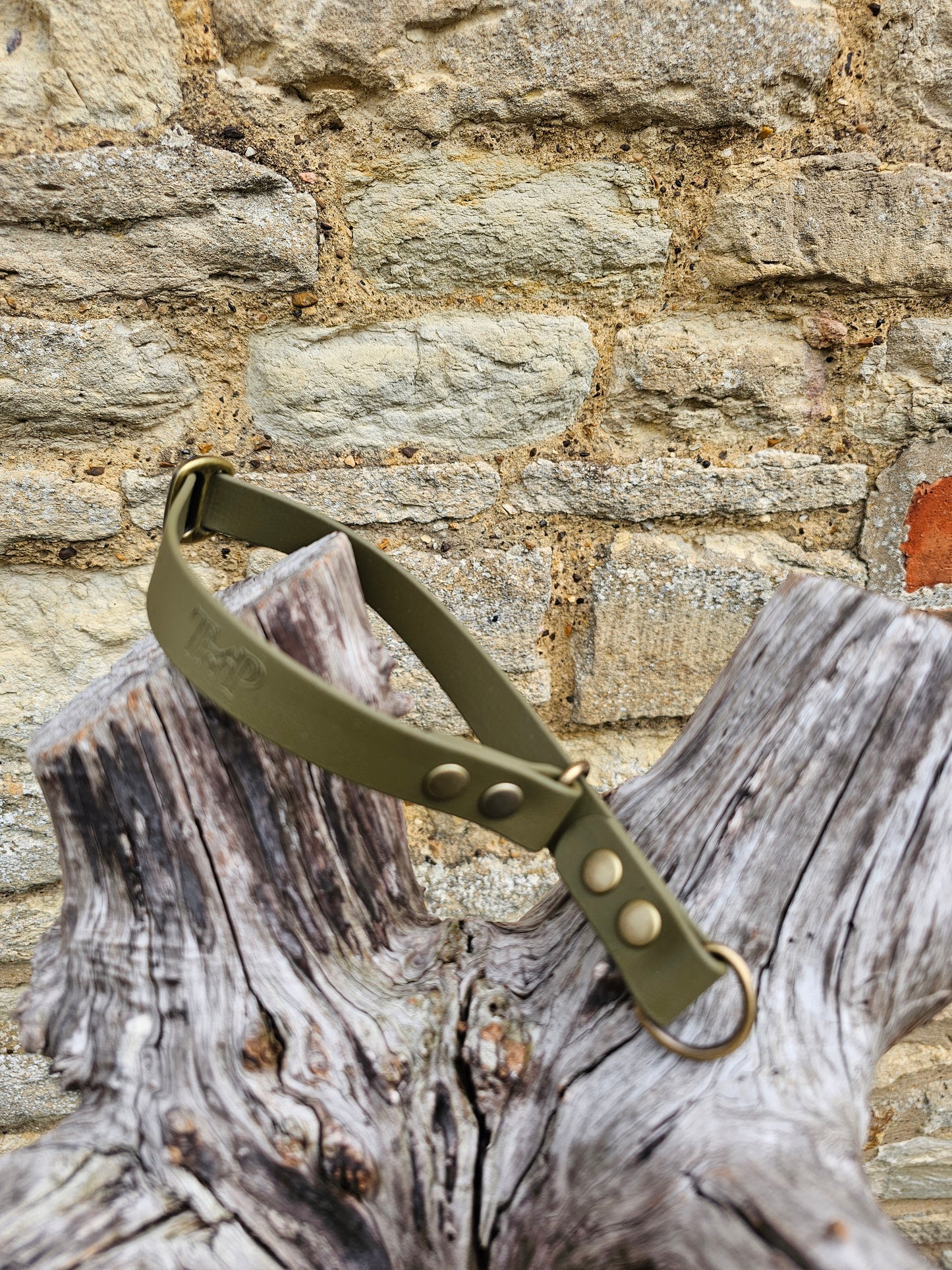 Olive Waterproof BioThane® safe-stop Slip Collar