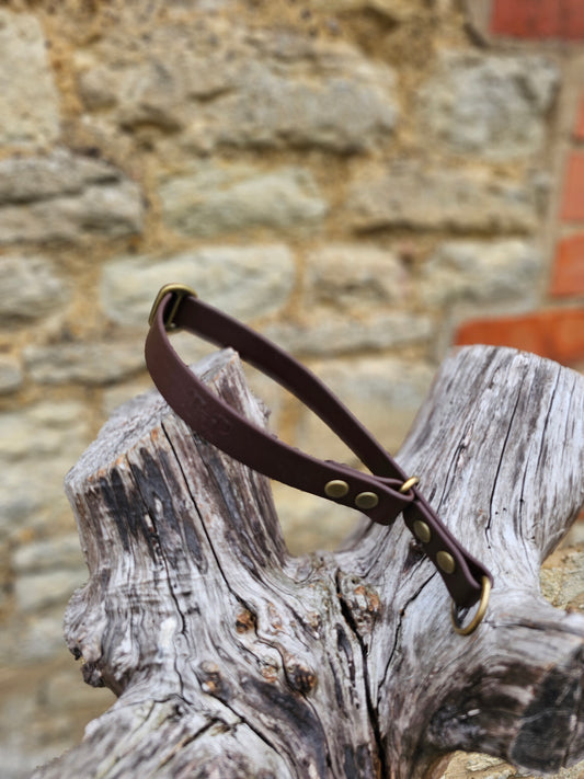 Dark Brown Waterproof BioThane® safe-stop Slip Collar