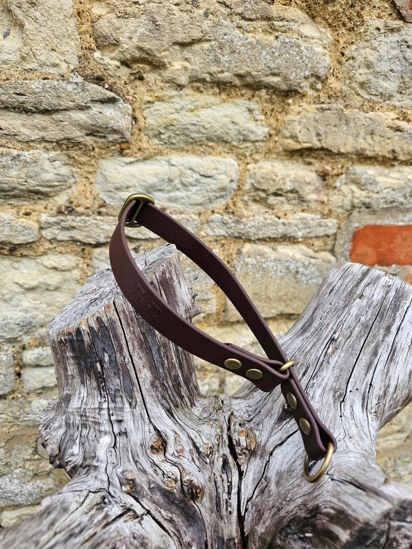 Dark Brown Waterproof BioThane® safe-stop Slip Collar