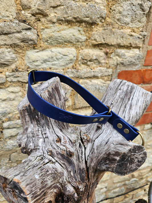Navy Waterproof BioThane® safe-stop Slip Collar