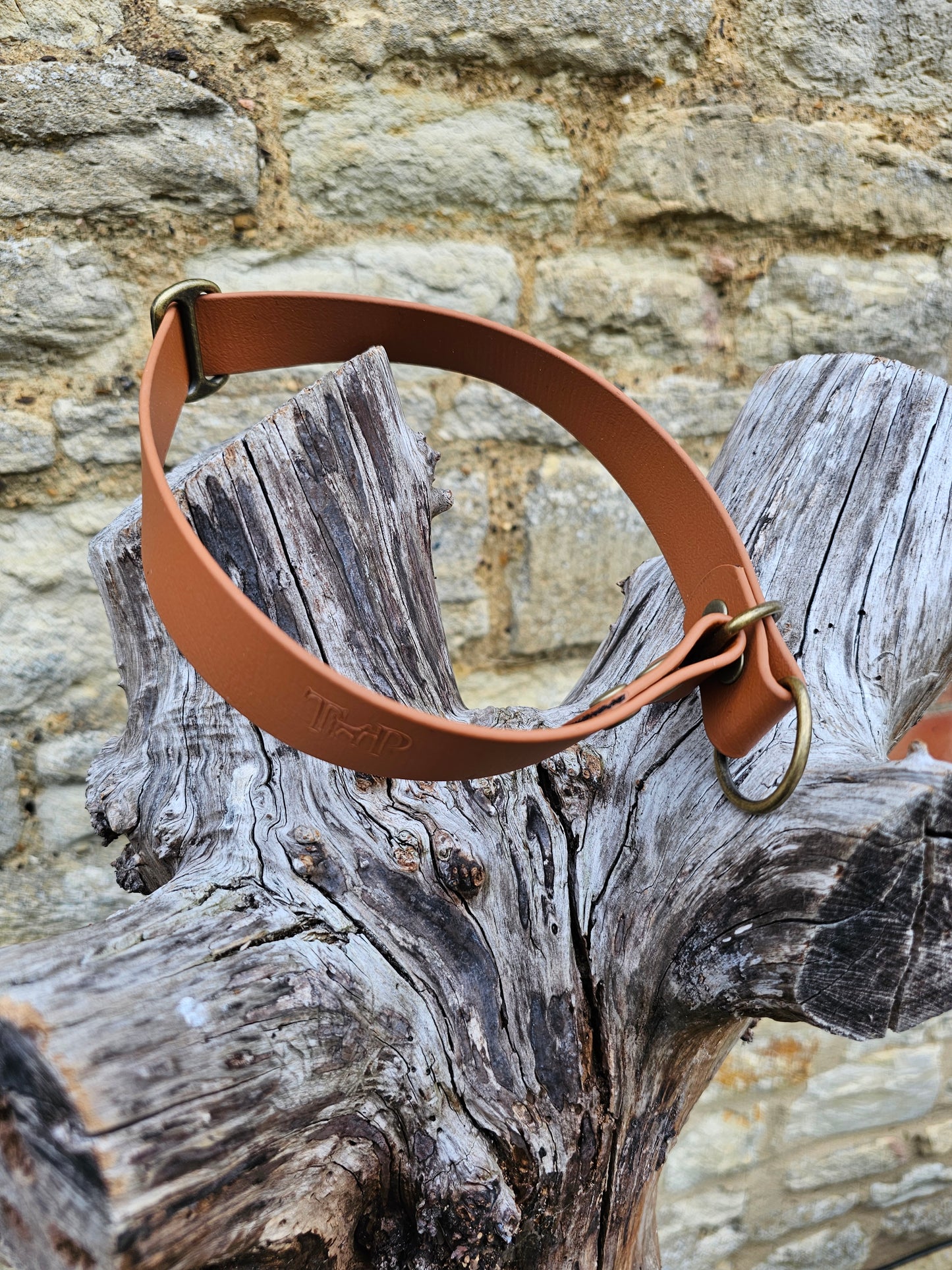 Tan - Waterproof BioThane® safe-stop Slip Collar