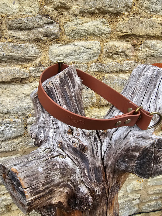 Brown Waterproof BioThane® safe-stop Slip Collar