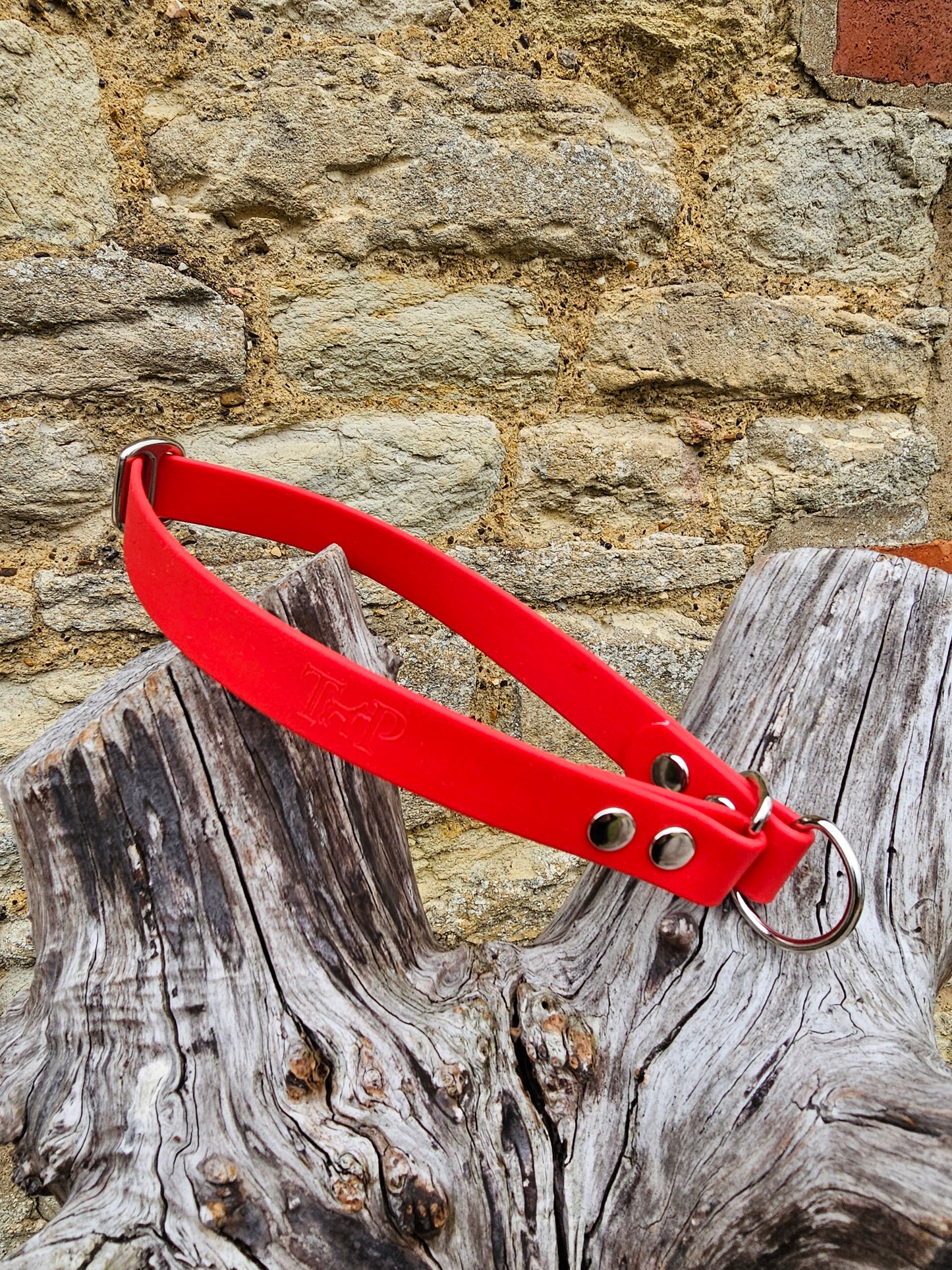 Red Waterproof BioThane® safe-stop Slip Collar