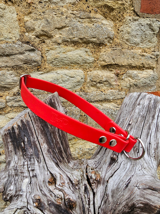 Red Waterproof BioThane® safe-stop Slip Collar