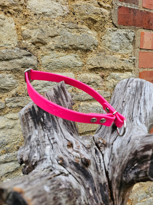 Passion Pink Waterproof BioThane® safe-stop Slip Collar