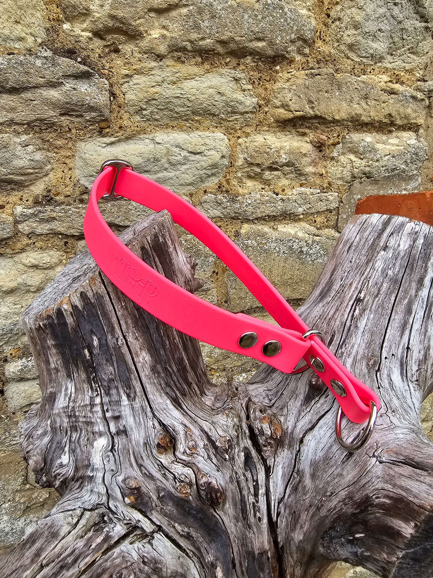 Neon Pink Waterproof BioThane® safe-stop Slip Collar
