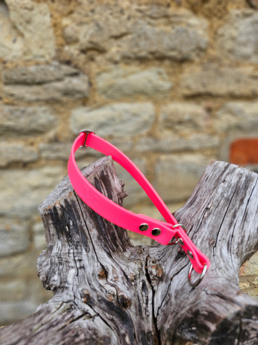 Neon Pink Waterproof BioThane® safe-stop Slip Collar
