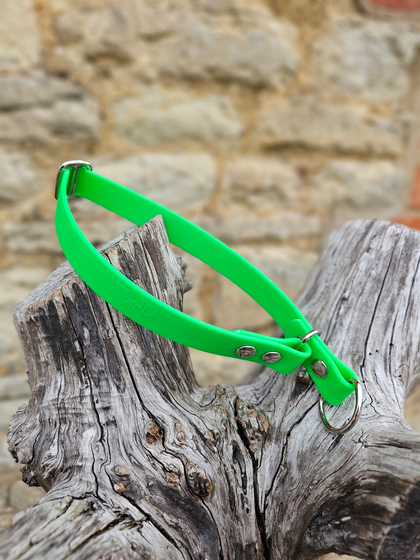 Neon Green Waterproof BioThane® safe-stop Slip Collar