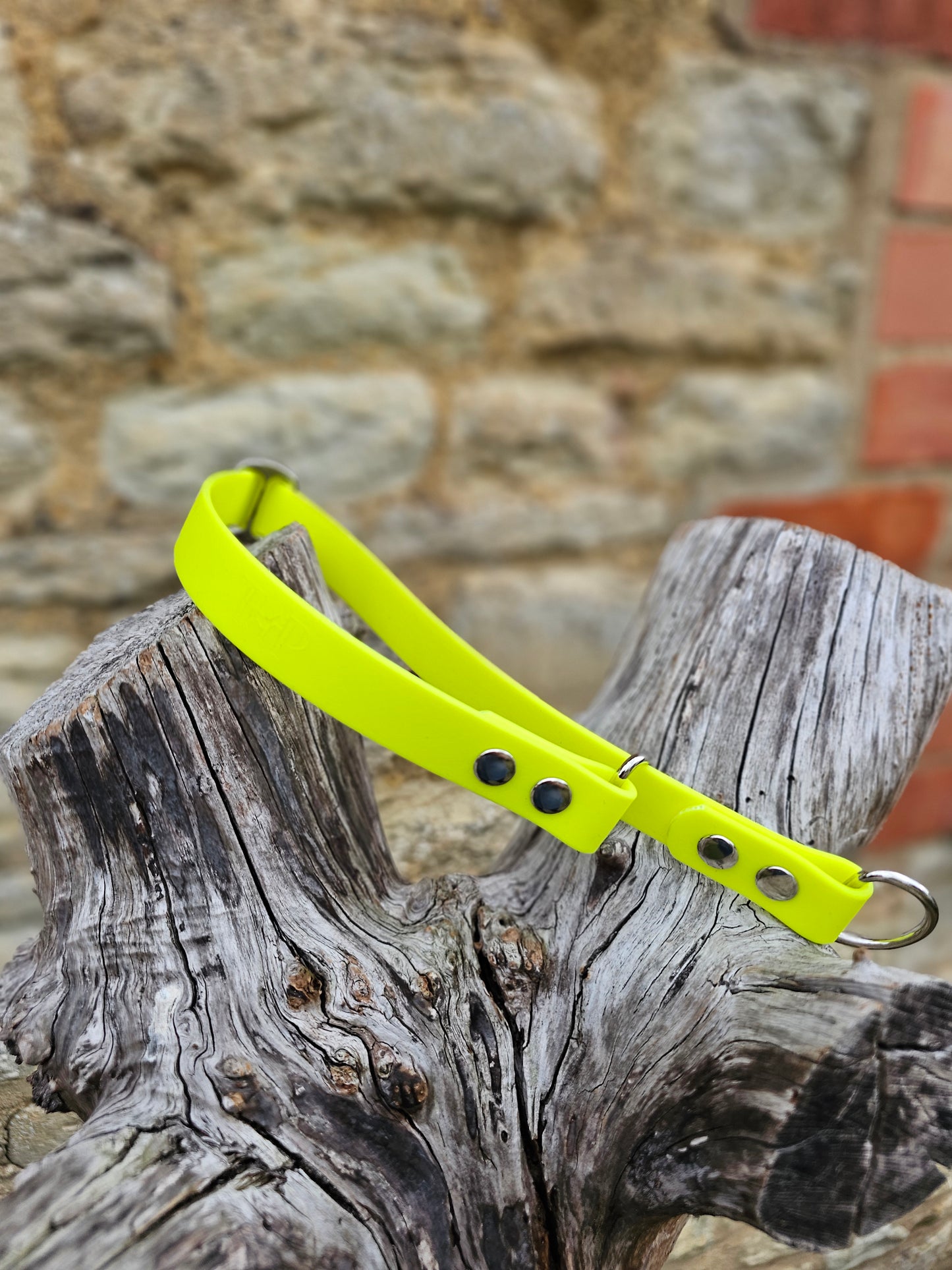 Neon Yellow Waterproof BioThane® safe-stop Slip Collar