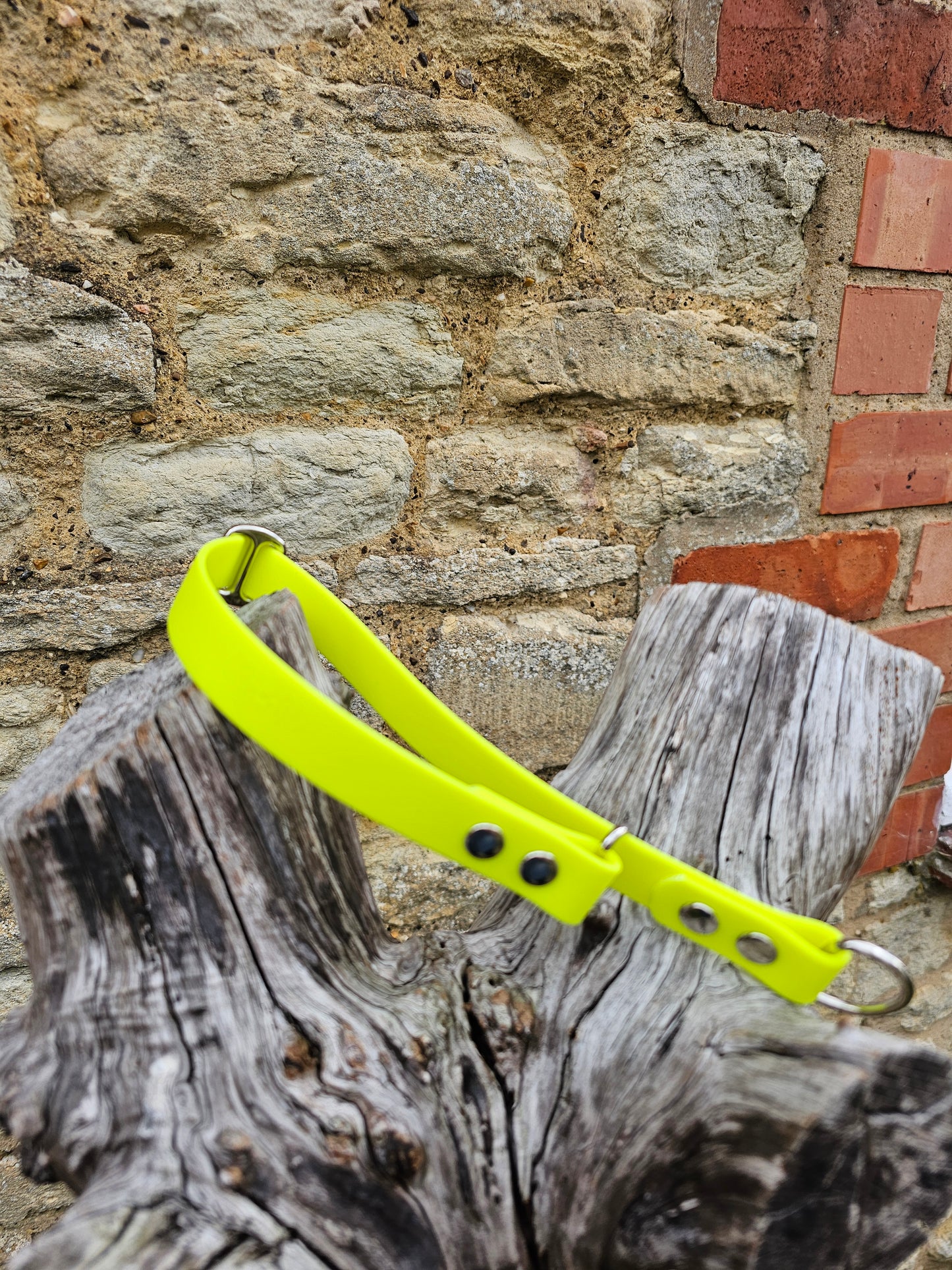 Neon Yellow Waterproof BioThane® safe-stop Slip Collar
