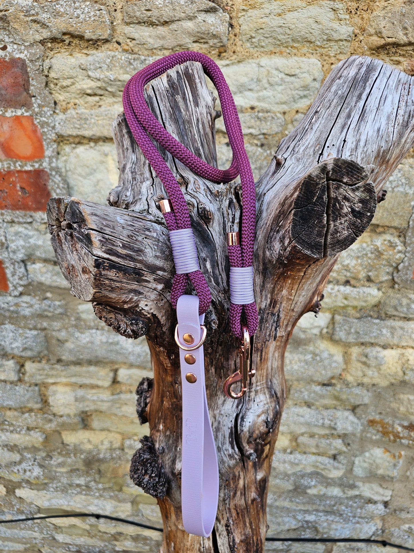 Aubergine & Lilac - Classic Rope Dog Lead