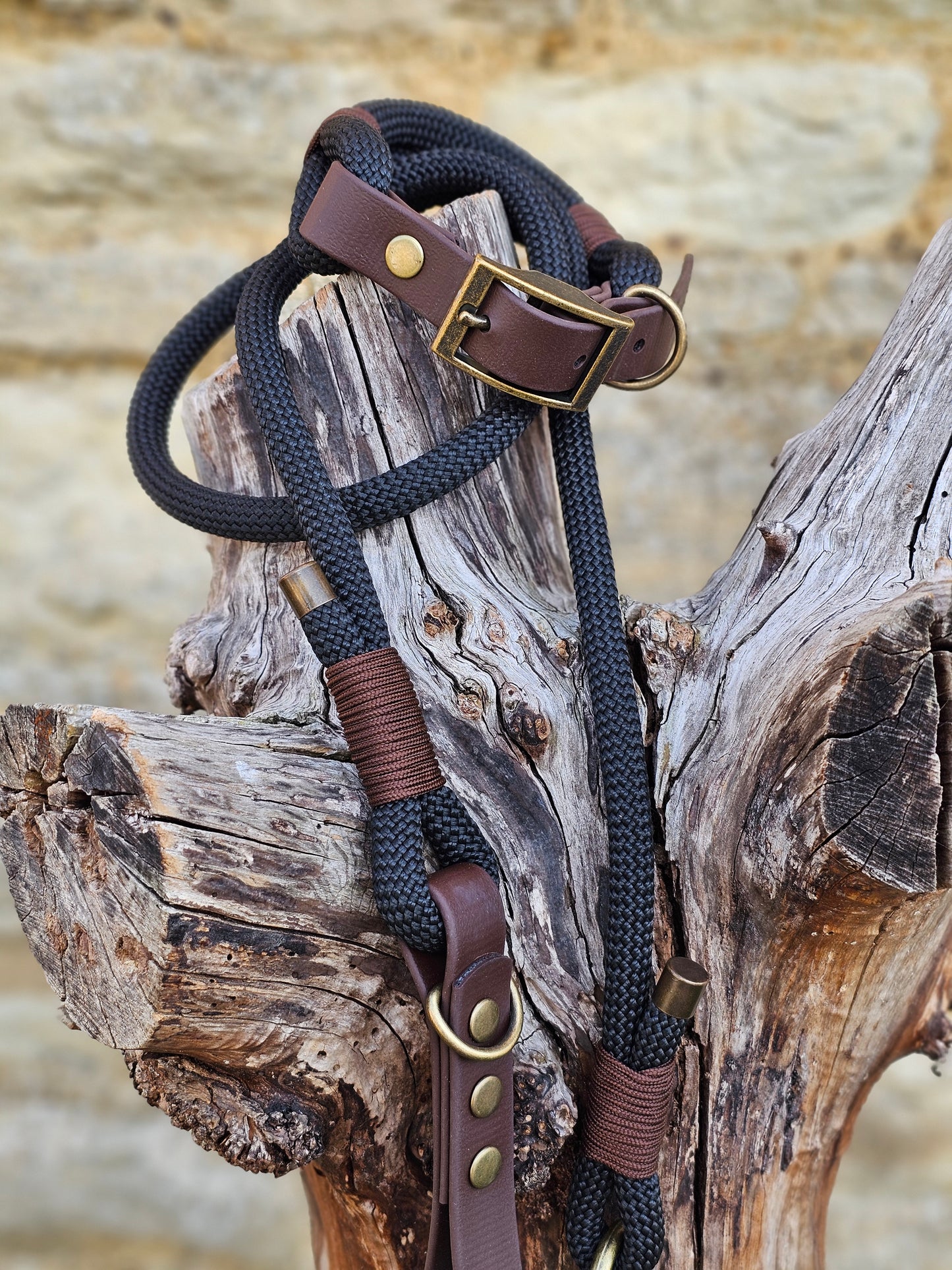 Black & Dark Brown - Classic Rope Dog Lead
