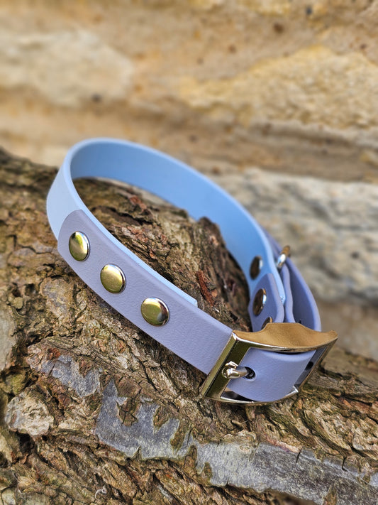 Baby Blue & Grey - Waterproof BioThane© two-coloured Dog Collar