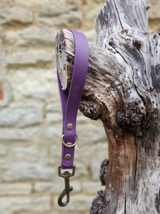 Aubergine - Waterproof BioThane® Dog Traffic Leash / Dog Traffic Handle