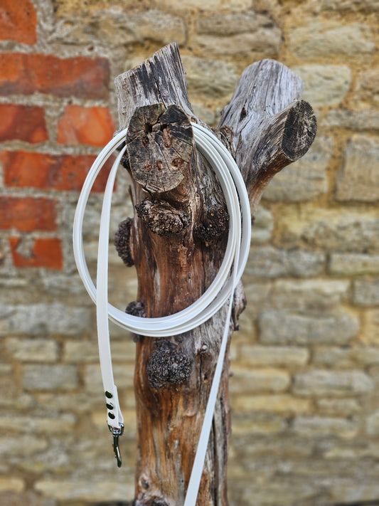 White - Waterproof BioThane© Dog Long Line Lead