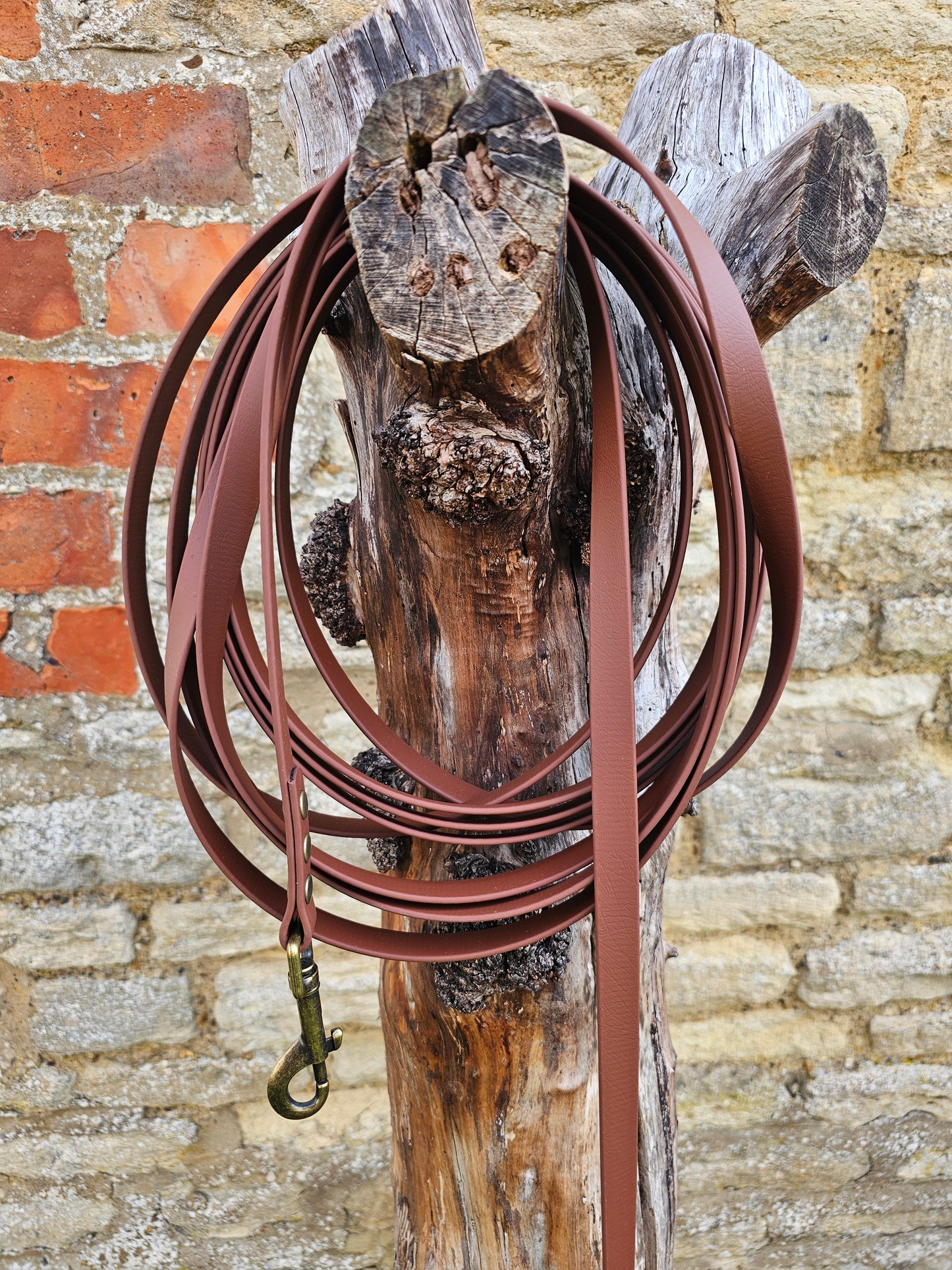 Brown - Waterproof BioThane© Dog Long Line Lead