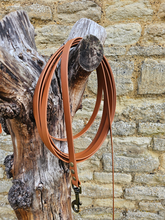 Tan - Waterproof BioThane© Dog Long Line Lead