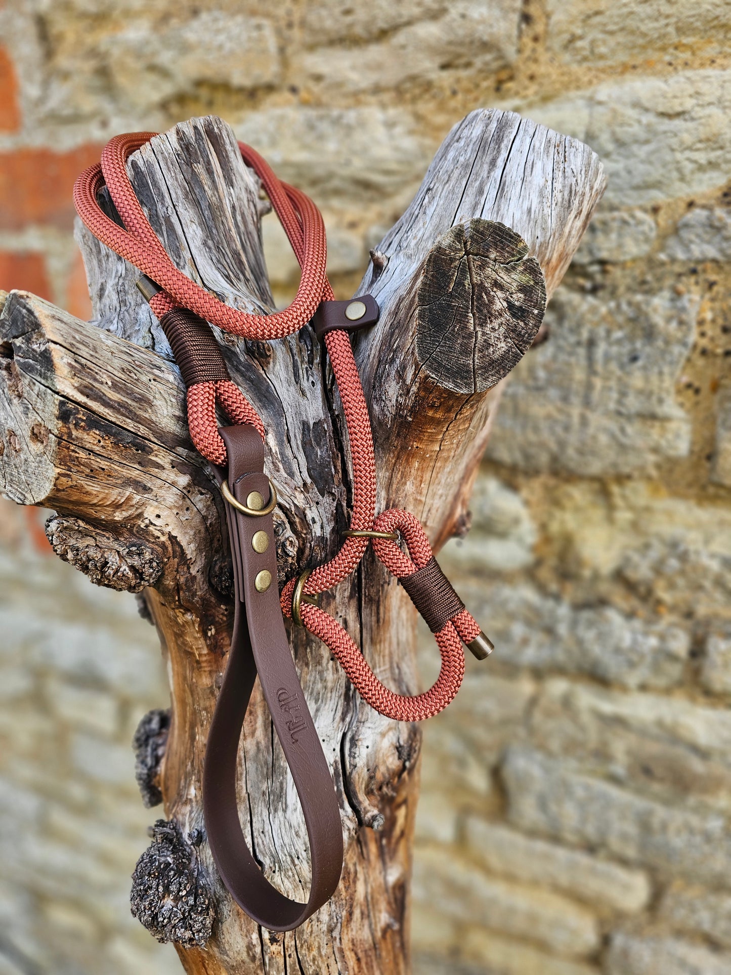 Rust & Dark Brown - Classic Rope Slip Lead / Figure 8 Dog Lead