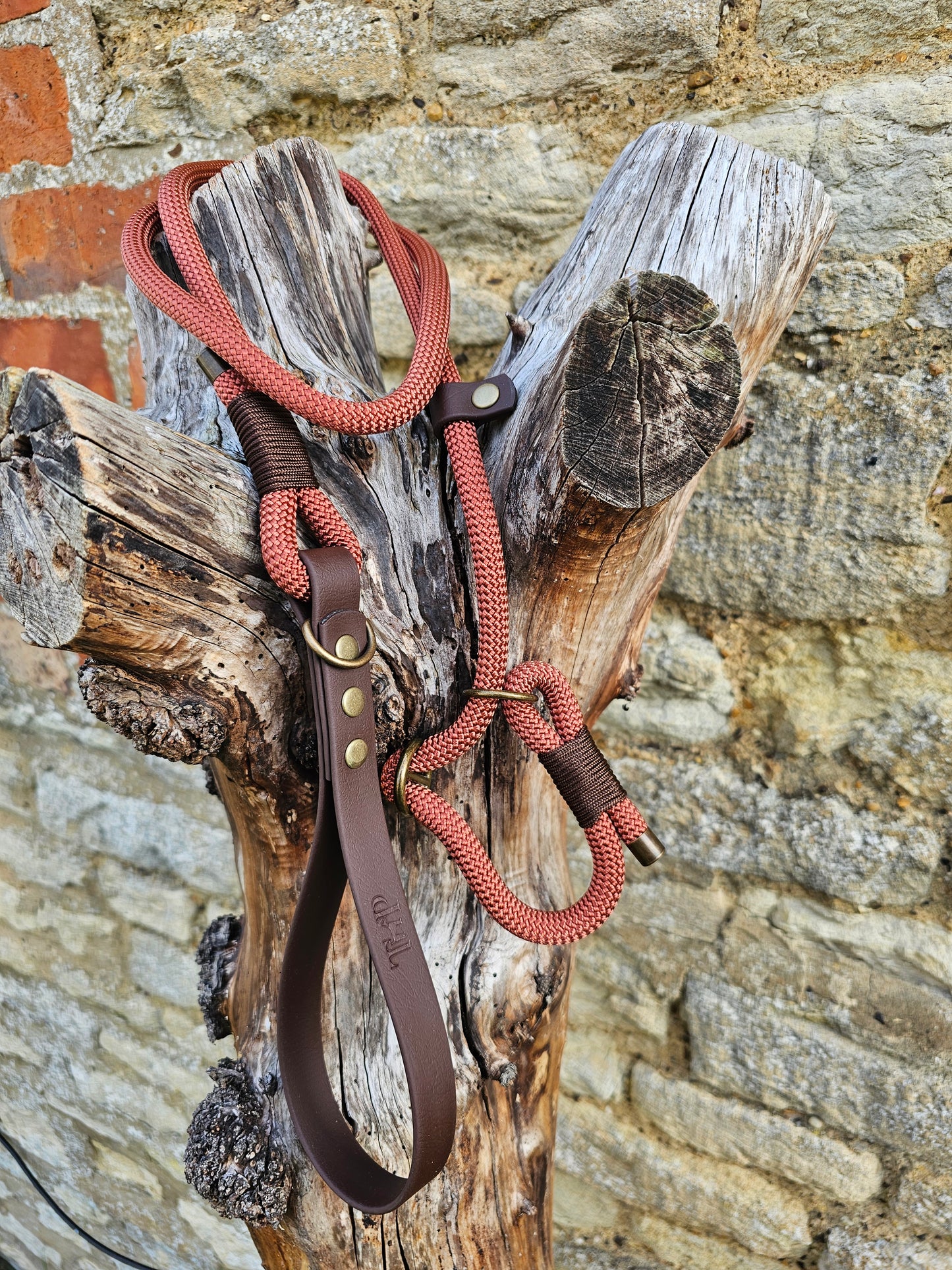 Rust & Dark Brown - Classic Rope Slip Lead / Figure 8 Dog Lead