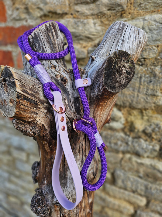 Purple & Lilac - Classic Rope Slip Lead / Figure 8 Dog Lead