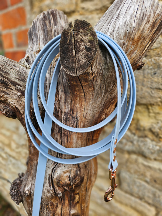 Baby Blue - Waterproof BioThane© Dog Long Line Lead
