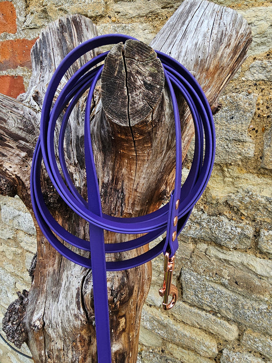 Purple - Waterproof BioThane© Dog Long Line Lead
