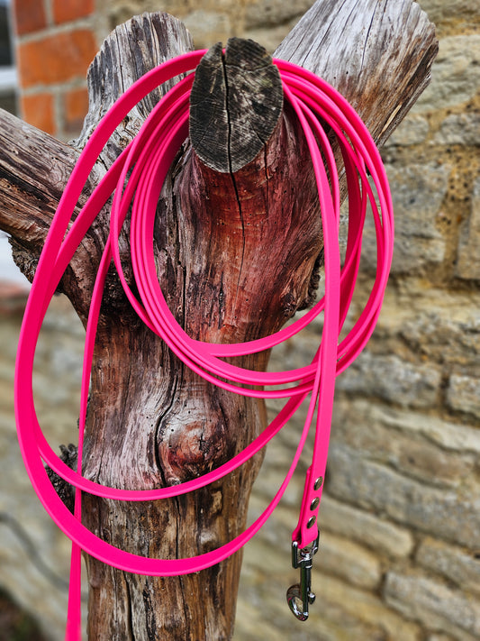Passion Pink - Waterproof BioThane© Dog Long Line Lead