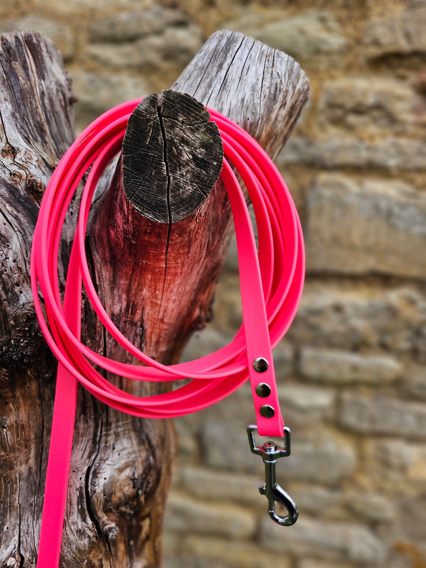 Neon Pink - Waterproof BioThane© Dog Long Line Lead