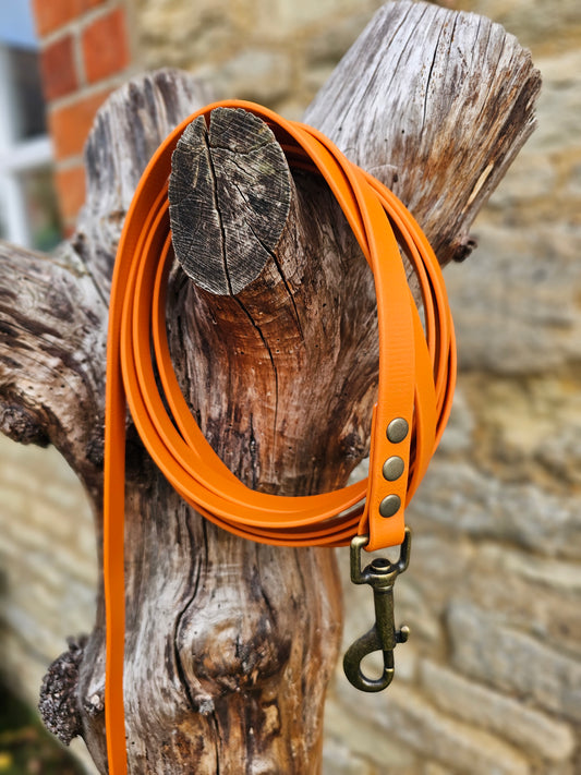 Burnt Orange - Waterproof BioThane© Dog Long Line Lead