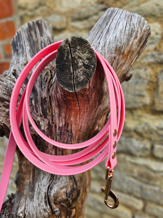 Baby Pink - Waterproof BioThane© Dog Long Line Lead