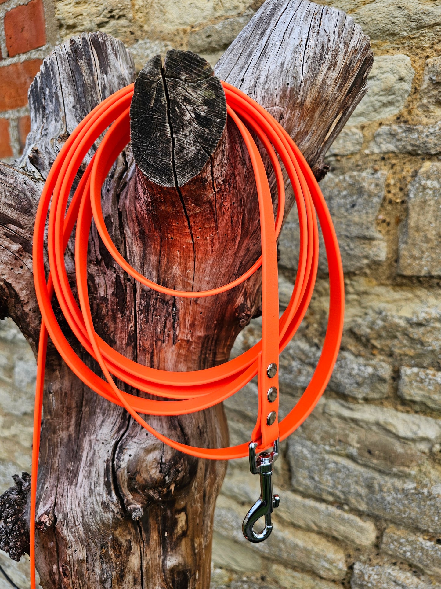 Neon Orange - Waterproof BioThane© Dog Long Line Lead