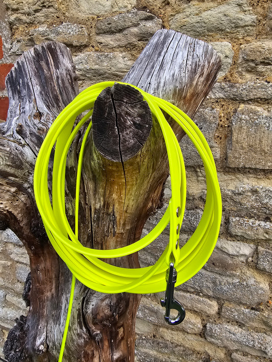 Neon Yellow - Waterproof BioThane© Dog Long Line Lead