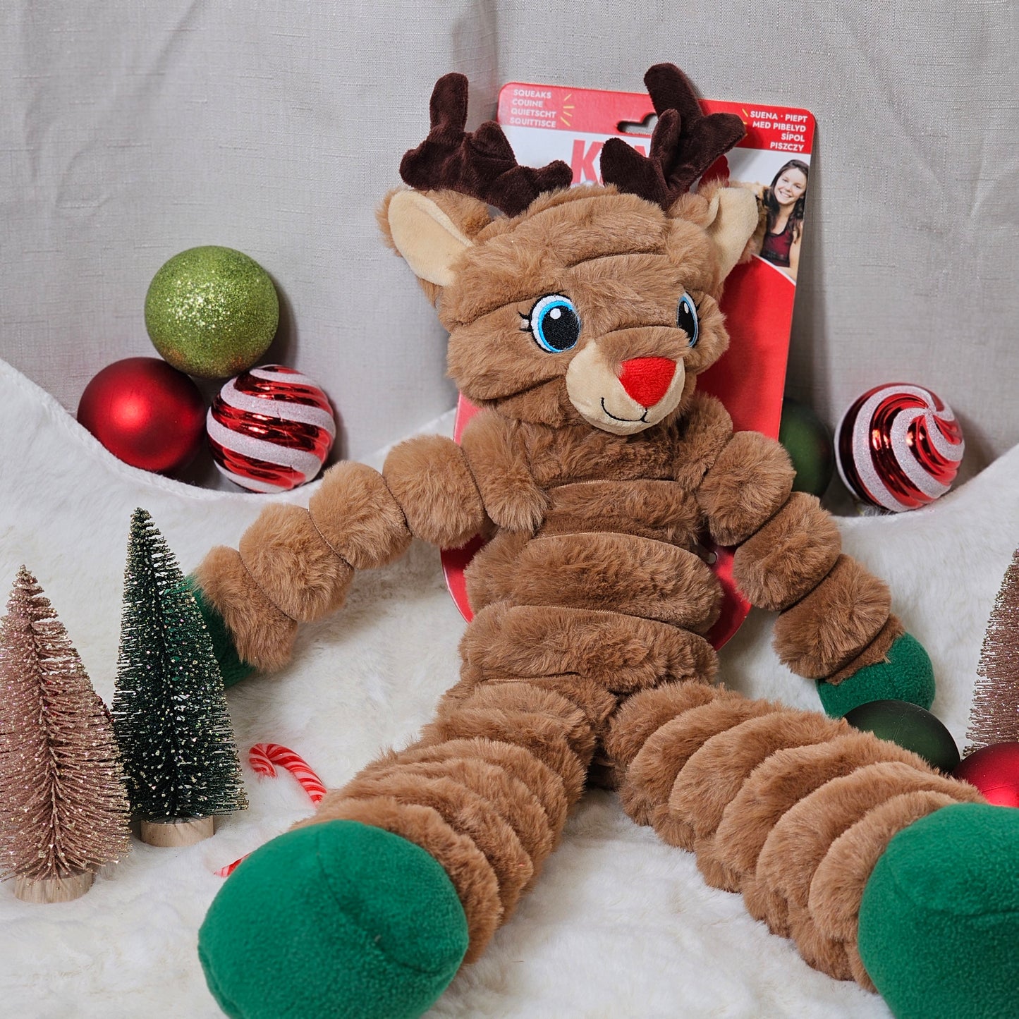 KONG Shakers Crumples Reindeer - Plush Dog Toy