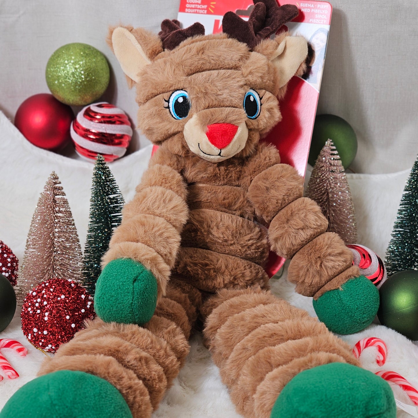 KONG Shakers Crumples Reindeer - Plush Dog Toy