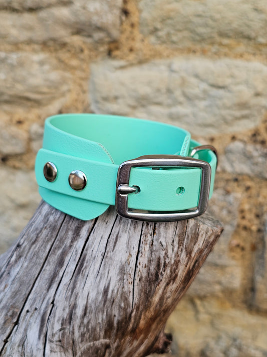 Mint - Waterproof BioThane® Sighthound Collar / wide-fit Dog Collar