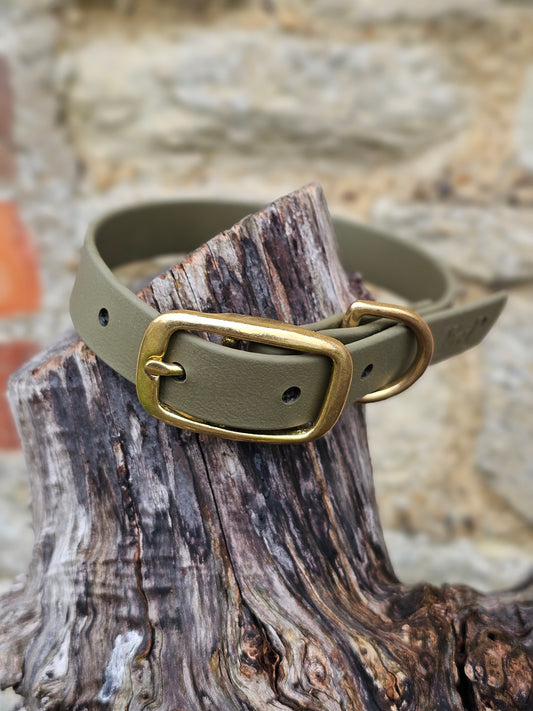 Olive - Everlast Waterproof BioThane© Dog Collar
